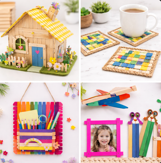 Wooden Lollipop Sticks Lollipop Pop Kids Craft Model Making Lolly Pop