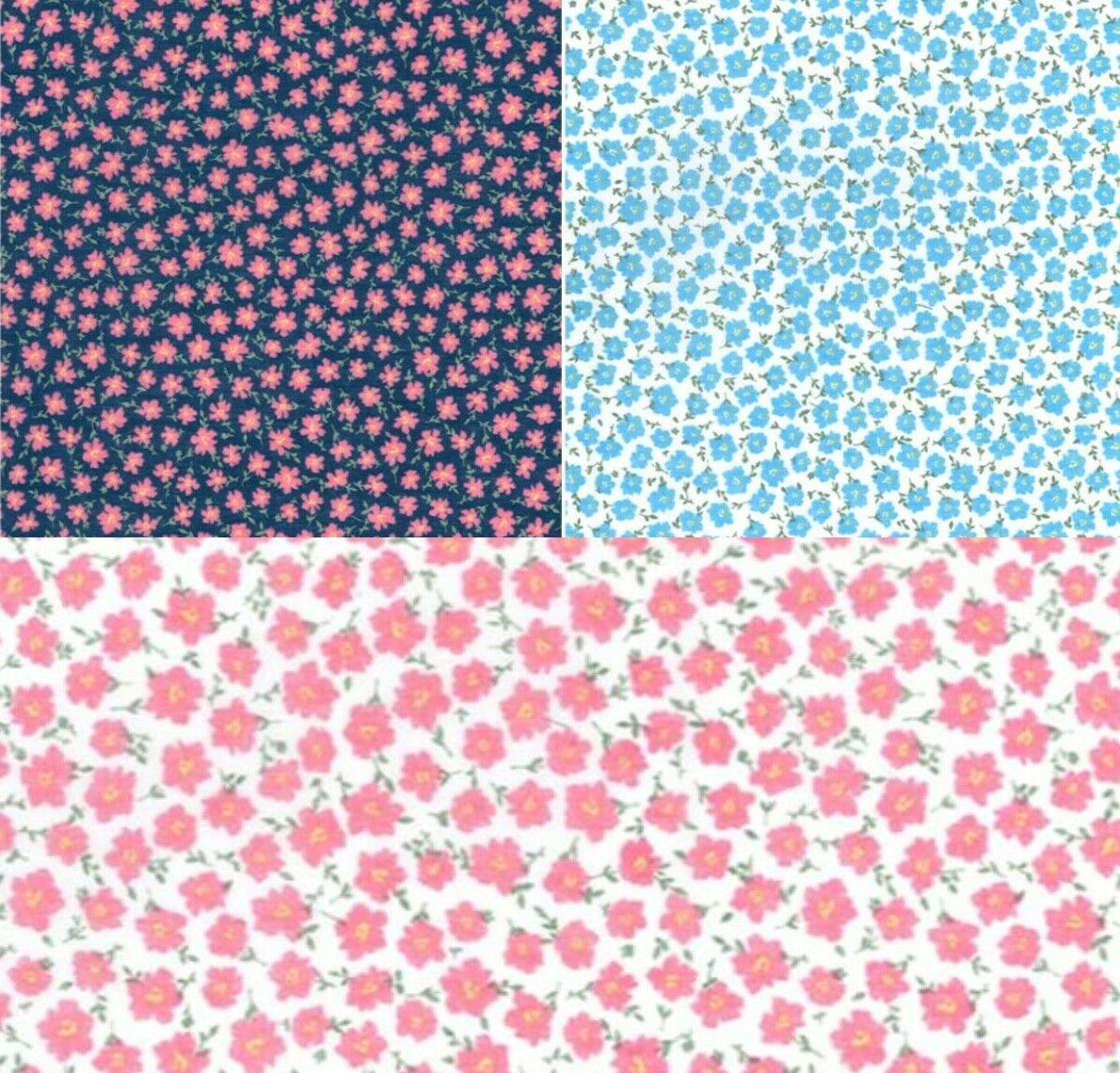 Floral Polycotton Fabric Ditsy Floral Flowers Sewing Craft Dressmaking
