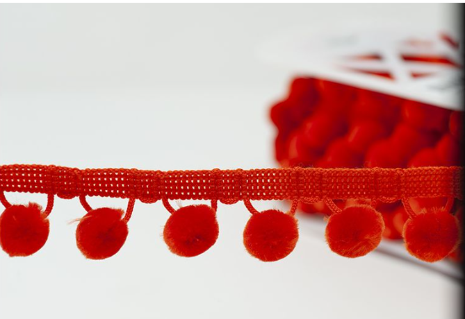 Pom Pom Trimming By the Metre 15mm Balls Crafts Sewing Cushions Trim