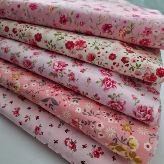 Floral Vintage 100% Cotton Fabric Bundles Fat Quarters Squares