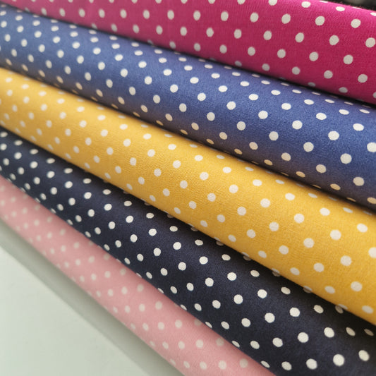 Polka Dot 100% Cotton Fabric Bundles Fat Quarters Squares Craft Sewing