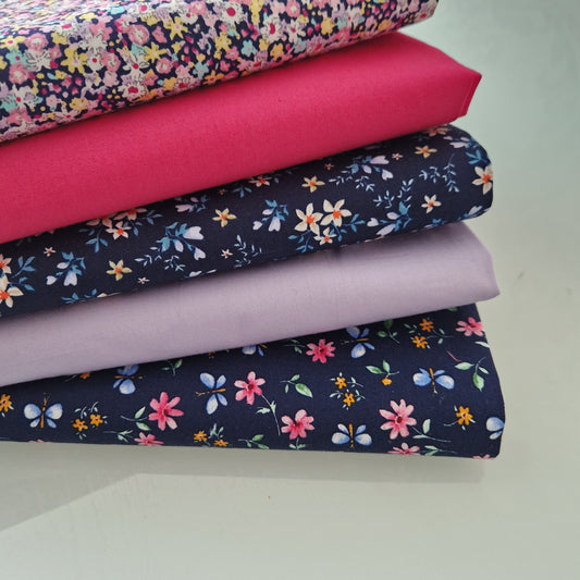 Floral 100% Cotton Fabric Bundles Fat Quarters Squares