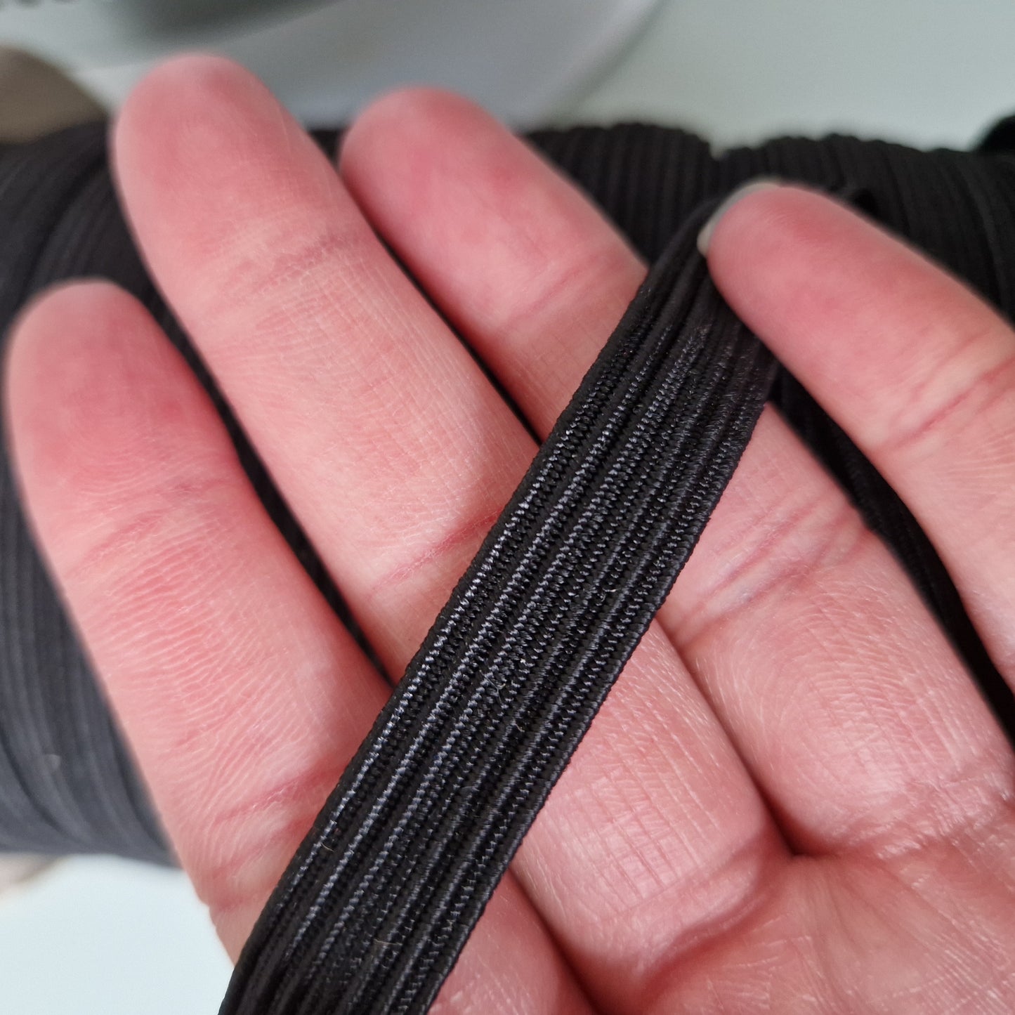 Flat Stretch Elastic Black & White 12mm 1/2 Inch