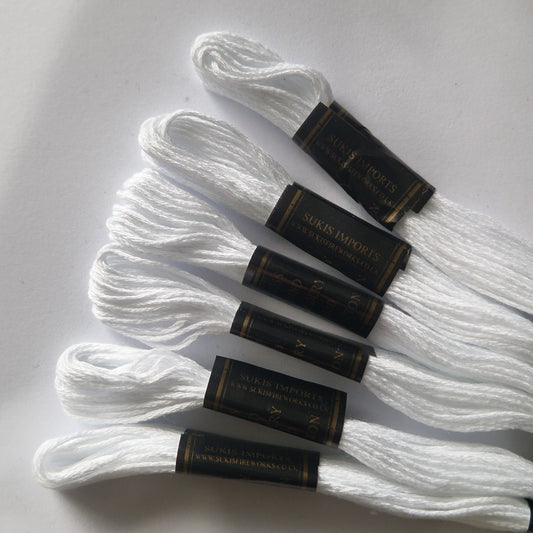 Embroidery Thread Cross Stitch Skeins Cotton Craft Sewing Coloured 6 Skeins