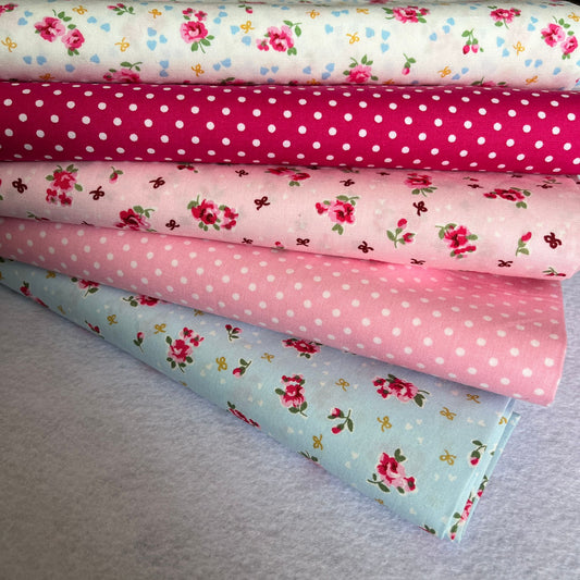 Floral Vintage 100% Cotton Fabric Bundles Fat Quarters Squares