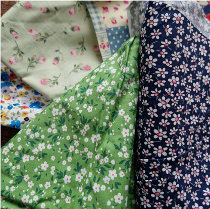 Floral 100% Cotton Fabric Off Cuts Remnants Mixed Colours Prints 200g or 500g