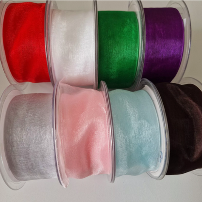 Sheer Organza Ribbon Party Wedding Decorations 10mm, 15mm, 25mm, 40mm x 5metres