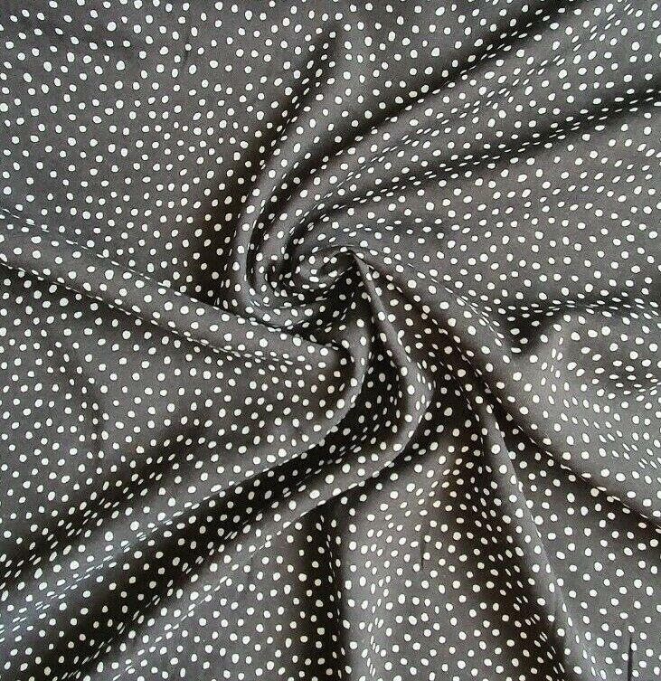 100% Viscose Fabric Polka Dot 140cm Spots Dress Making Sewing