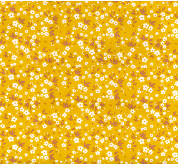 Yellow Daisy 100% Cotton Fabric Rose & Hubble Poplin Floral Material Sewing