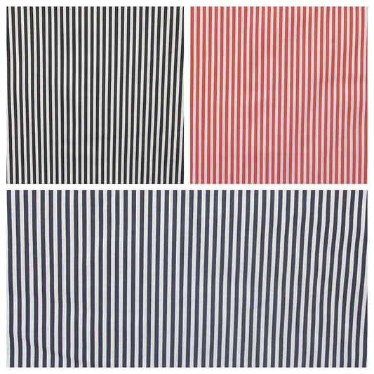 Candy Stripe Polycotton Fabric Striped Lines Sewing Craft Material Stripy