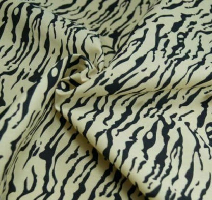 Animal Print Polycotton Fabric Tiger Zebra Leopard Cow Material Dress Craft