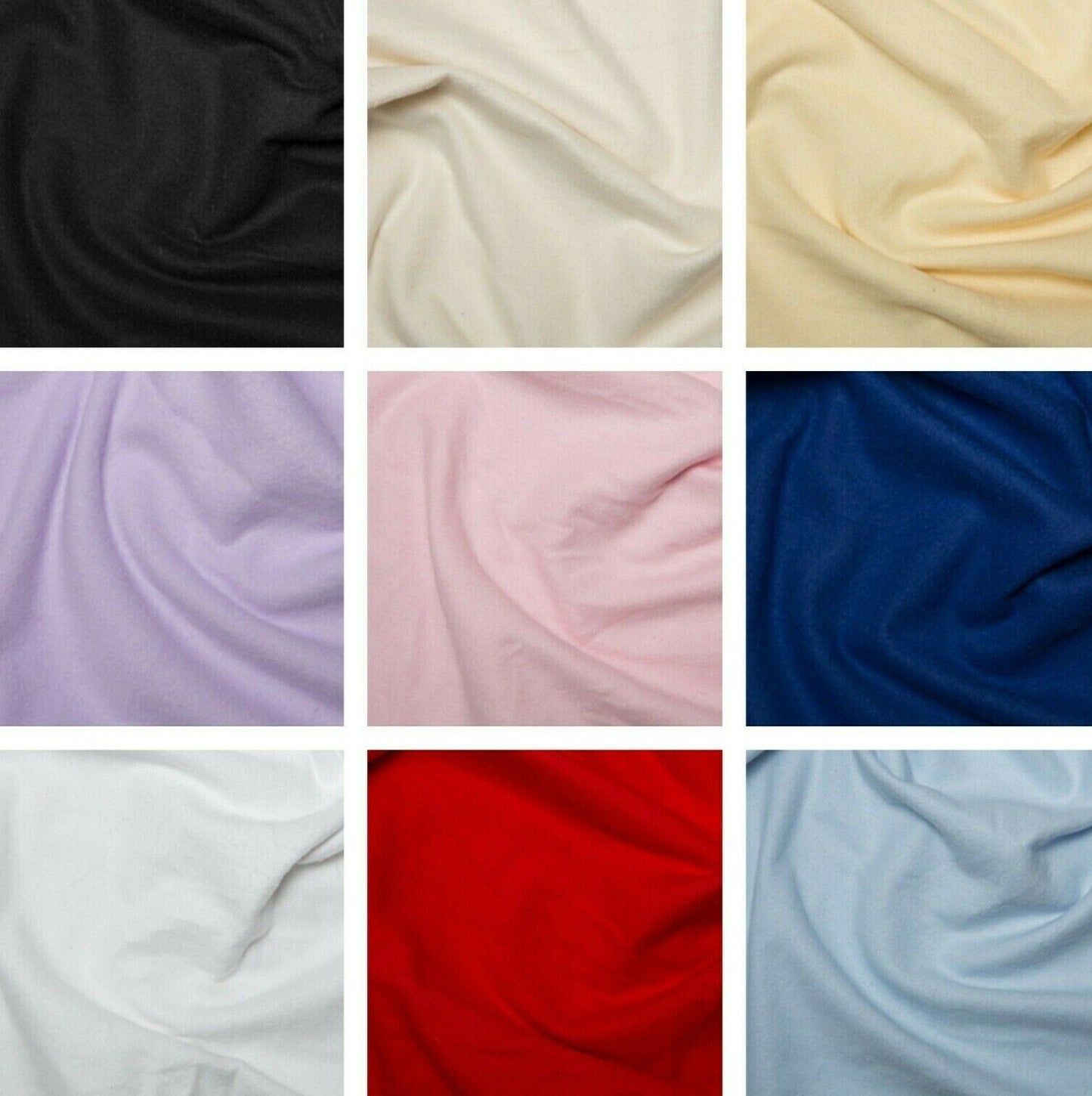 Brushed Cotton Fabric Wincyette 100% Cotton Flannel Plain Coloured