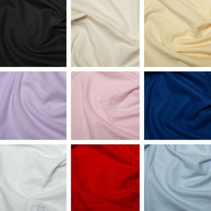 Brushed Cotton Fabric Wincyette 100% Cotton Flannel Plain Coloured