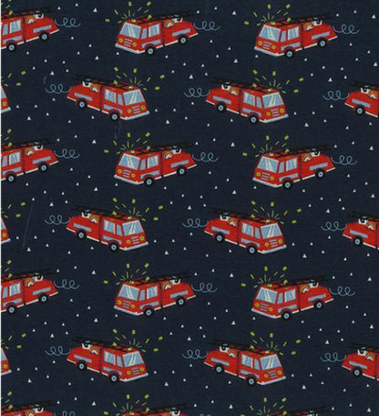 Children's Cotton Jersey Fabric Fire Engine Truck Stretch PJ'S Tshirts Leggings