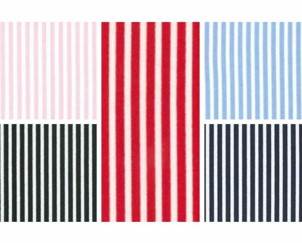 Candy Stripe 100% Cotton Fabric Rose & Hubble 3mm Stripes Poplin Material