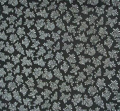 100% Viscose Fabric White Floral 140cm wide Dressmaking Dress Material