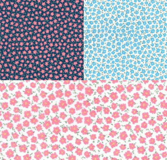 Floral Polycotton Fabric Ditsy Floral Flowers Sewing Craft Dressmaking