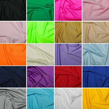 Lycra Fabric Plain Coloured 4 Way Stretch Dancewear Swimwear 150cm Wide