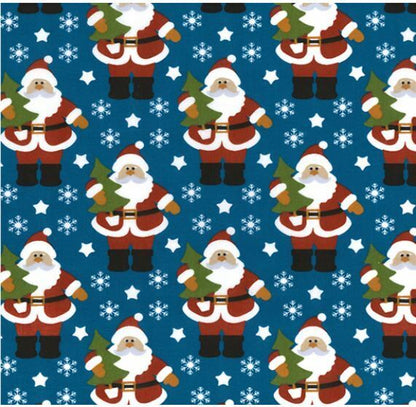 Christmas Polycotton Fabric Holly Santa Reindeer Snow Gingerbread Men Xmas