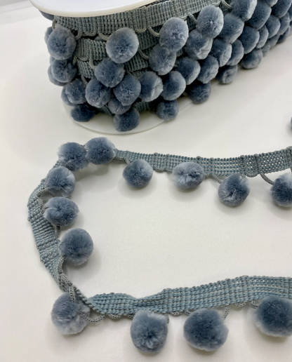 Pom Pom Trimming By the Metre 15mm Balls Crafts Sewing Cushions Trim