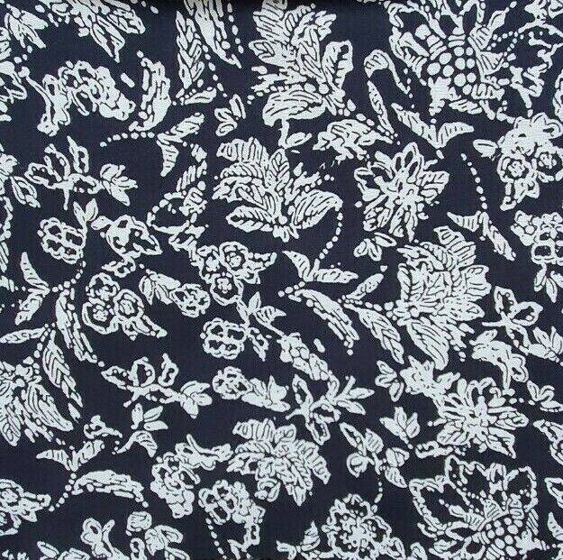 100% Viscose Fabric Leaf Floral 140cm Wide Dress Material Dressmaking Sewing