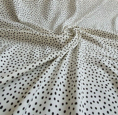 100% Viscose Fabric Polka Dot 140cm Spots Dress Making Sewing