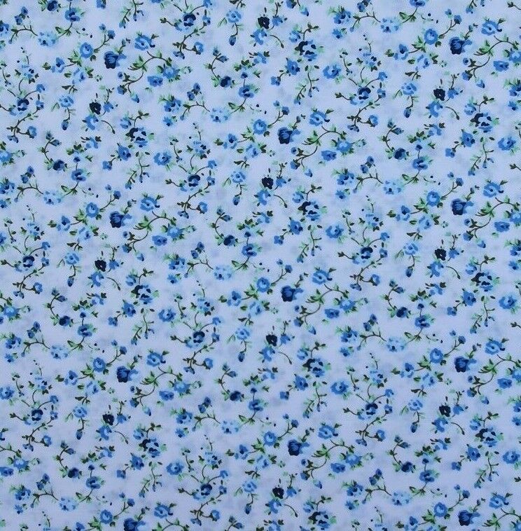 Floral Polycotton Fabric 45" Rose Flowers Sewing Craft