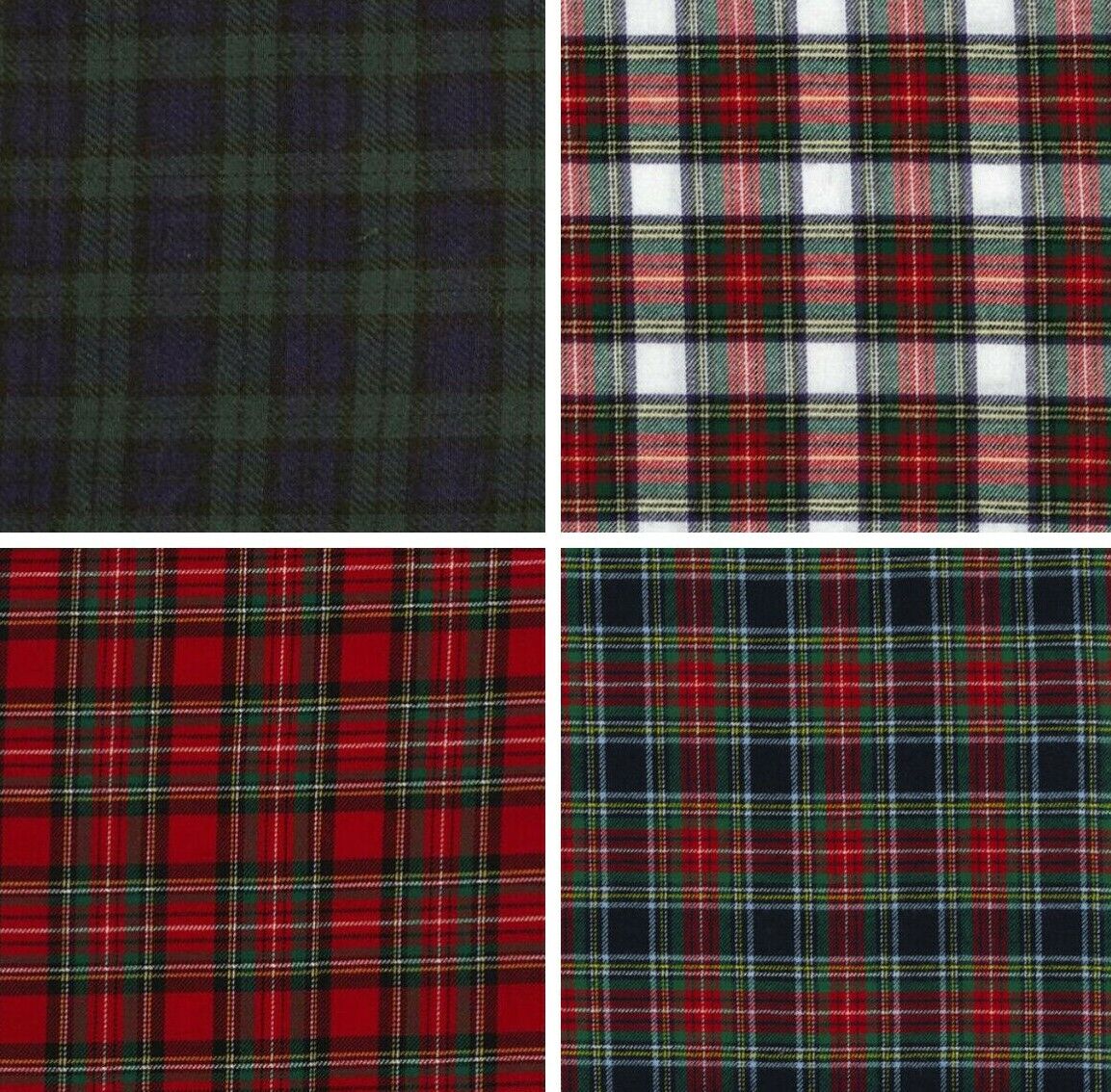 100% Brushed Cotton Fabric Wincyette Tartan Flannel 150cm Wide