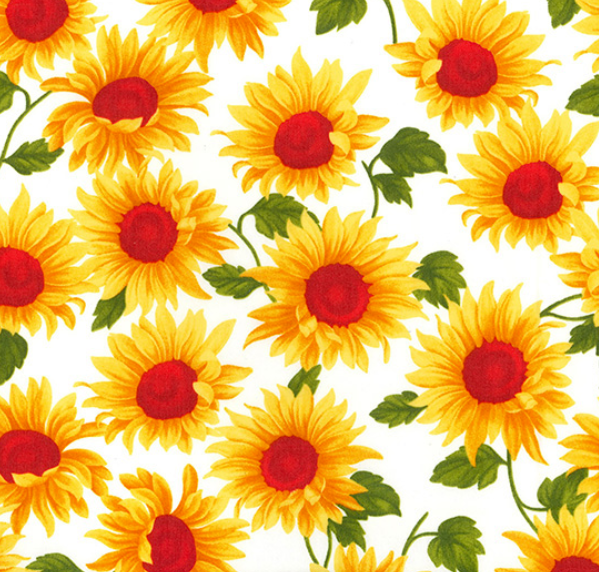 Sunflower Rose & Hubble 100% Cotton Poplin Fabric Floral Yellow Metre Flowers