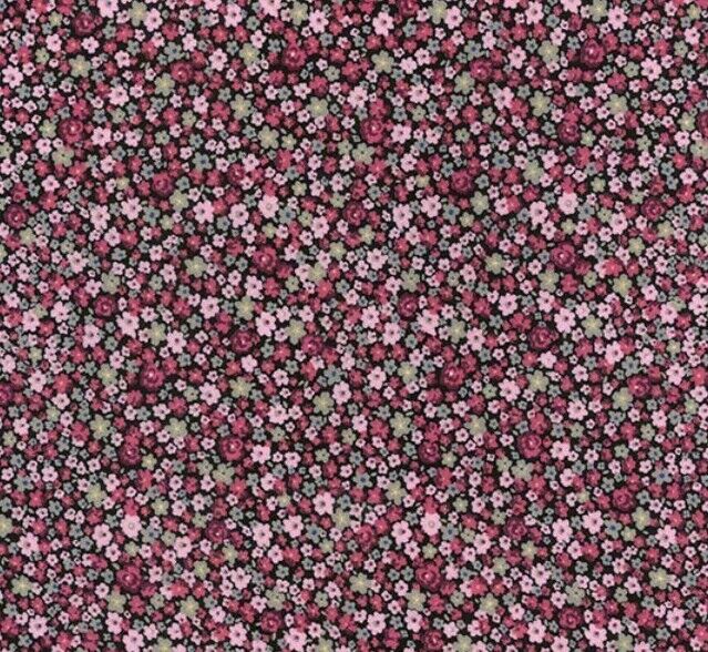 Ditsy Floral Fabic 100% Cotton Poplin Fabric Rose & Hubble