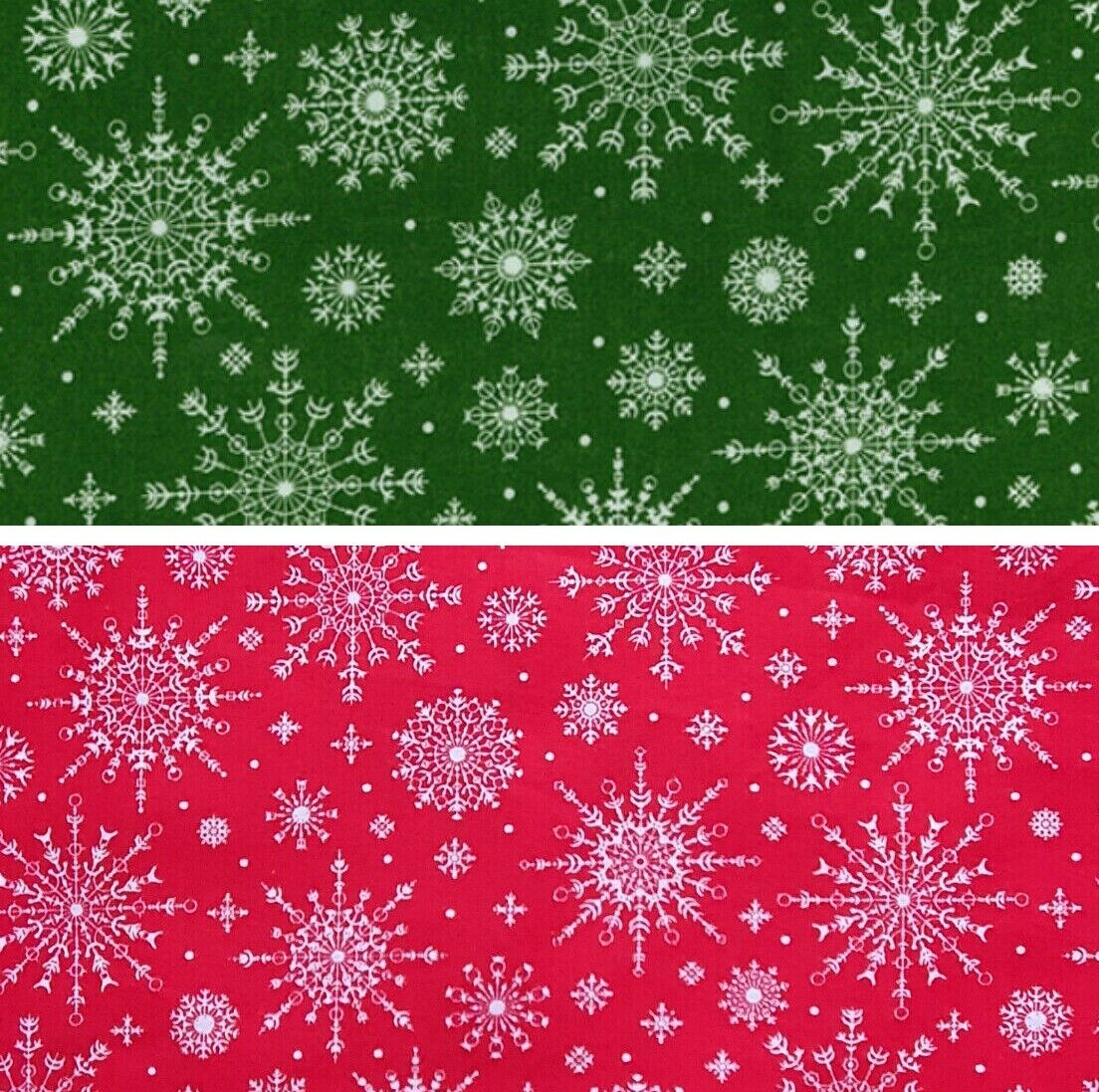 Snow Christmas Cotton Fabric Rose & Hubble Festive Sewing Craft Decorations