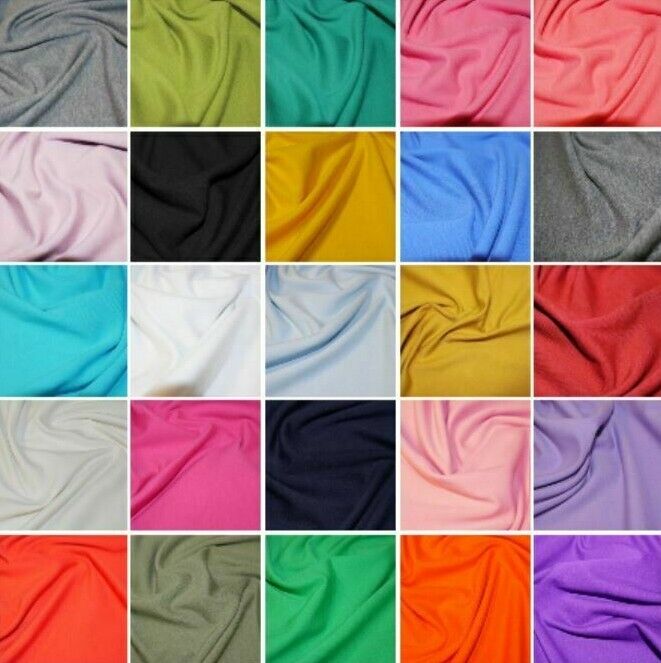 100% Knitted Jersey Cotton Fabric Stretch Material FREE P&P Oeko Tex