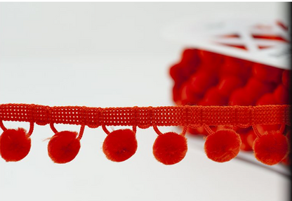 Pom Pom Trimming By the Metre 15mm Balls Crafts Sewing Cushions Trim