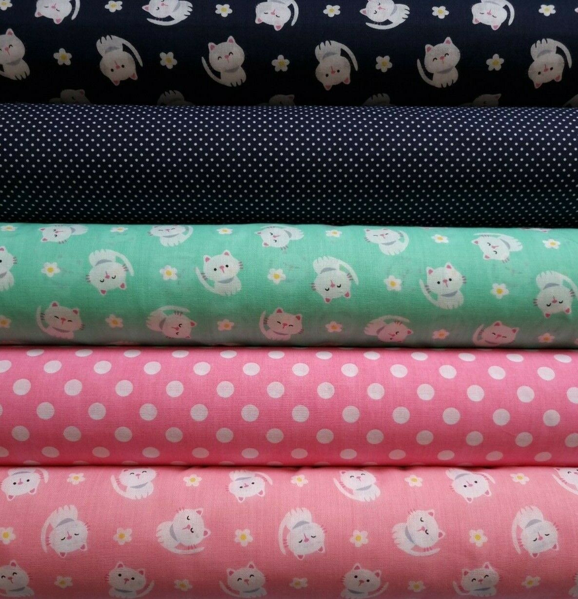 Polycotton Fabric Bundles Fat Quarters Squares Craft Sewing Floral Material