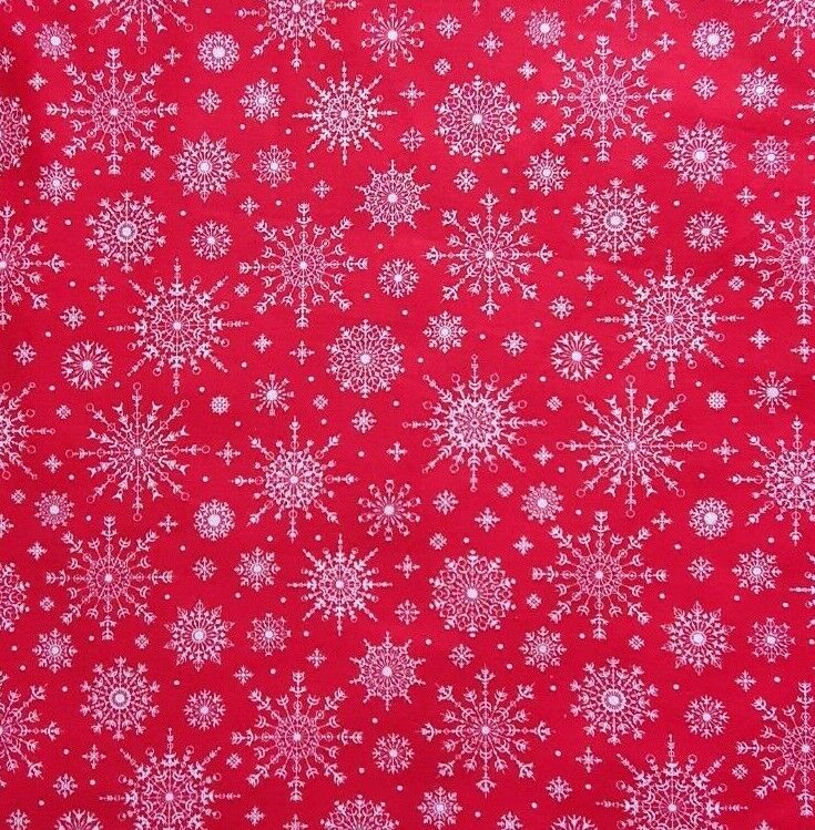 Snow Christmas Cotton Fabric Rose & Hubble Festive Sewing Craft Decorations