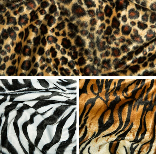 Animal Print Velboa Faux Fur Fabric Velour Craft Costume 145cm Wide Pony Skin