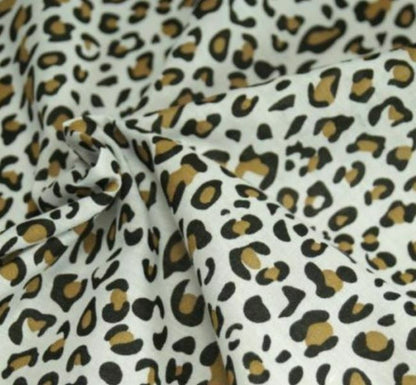 Animal Print Polycotton Fabric Tiger Zebra Leopard Cow Material Dress Craft
