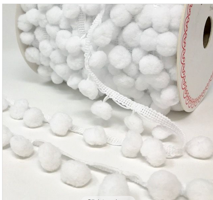 Pom Pom Trimming By the Metre 15mm Balls Crafts Sewing Cushions Trim
