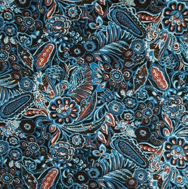 100% Viscose Rayon Paisley Floral Fabric Dress Material Craft 140cm wide