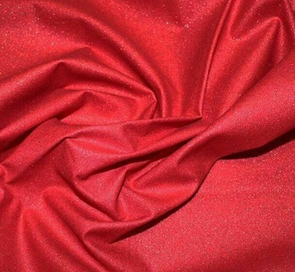 100% Glitter Cotton Fabric Sparkle Sewing Craft Festive Christmas