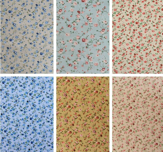 Floral Polycotton Fabric 45" Rose Flowers Sewing Craft