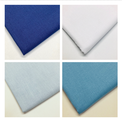 4 Fat Quarter Bundle Packs Plain 100% Cotton Fabric Material Plain Coloured