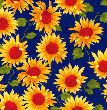 Sunflower Rose & Hubble 100% Cotton Poplin Fabric Floral Yellow Metre Flowers