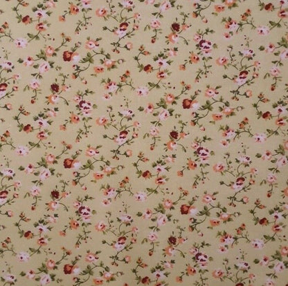 Floral Polycotton Fabric 45" Rose Flowers Sewing Craft