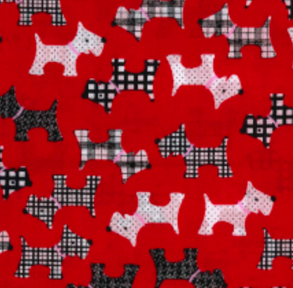 Dog Polycotton Fabric Dogs Animal Pets Scottish Terrier