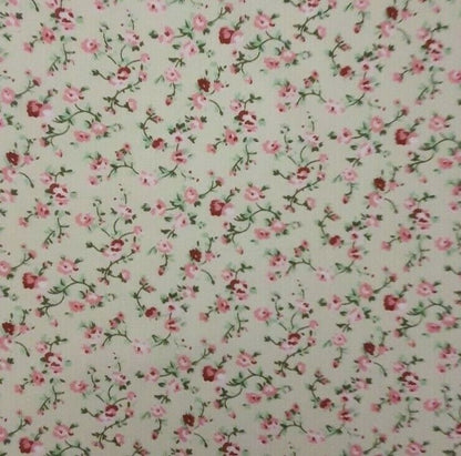 Floral Polycotton Fabric 45" Rose Flowers Sewing Craft