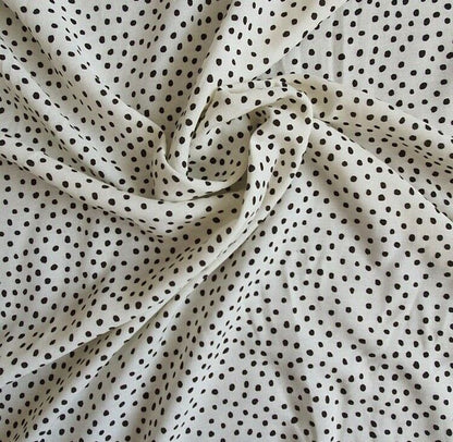 100% Viscose Fabric Polka Dot 140cm Spots Dress Making Sewing