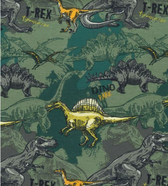 Children's Cotton Jersey Fabric Dinosaur Stretch PJ'S Tshirts Leggings Dino Baby