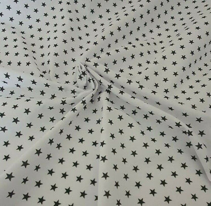 Star Polycotton Fabric Mini Stars Crafts Costume Metre Half Metre Black Pink