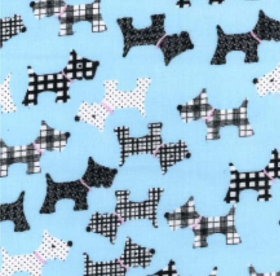 Dog Polycotton Fabric Dogs Animal Pets Scottish Terrier